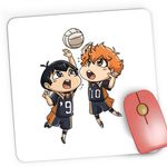 PC, gaming si accesorii - Periferice PC - Mousepad - Mousepad Gaming Haikyuu Volei Duel Hinata Kageyama Chibi, 21x19 cm - Infinity.ro