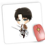 PC, gaming si accesorii - Periferice PC - Mousepad - Mousepad Gaming Captain Levi Attack on Titan AOT Bebe Anime, 21x19 cm - Infinity.ro
