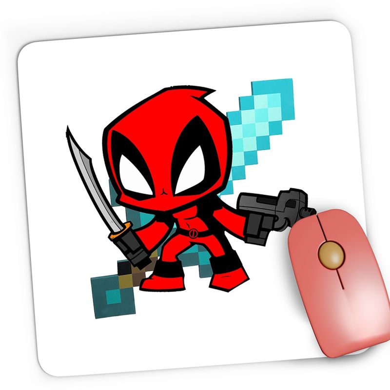 PC, gaming si accesorii - Periferice PC - Mousepad - Mousepad Gaming Deadpool Baby Minecraft Chibi, 21x19 cm - Infinity.ro