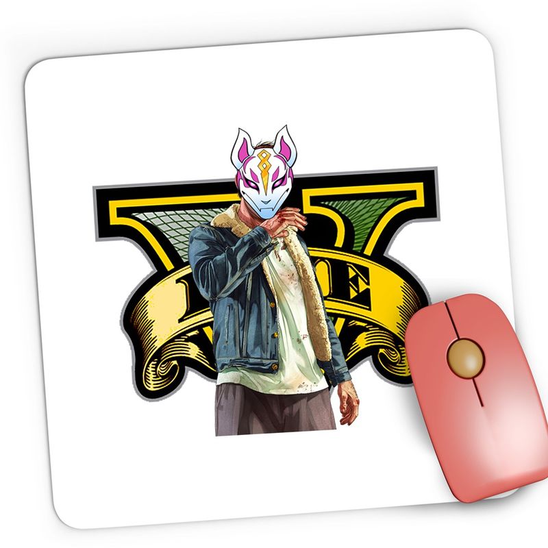 PC, gaming si accesorii - Periferice PC - Mousepad - Mousepad Gaming Drift Mask Fortnite GTA Trevor, 21x19 cm - Infinity.ro
