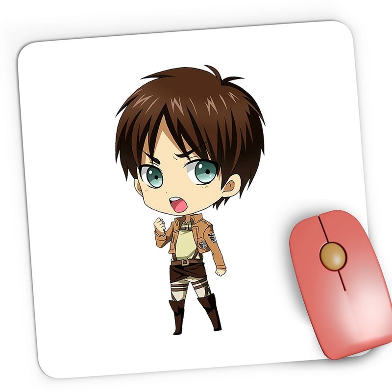PC, gaming si accesorii - Periferice PC - Mousepad - Mousepad Gaming Attack on Titan Eren Yeager Bebe Anime Manga, 21x19 cm - Infinity.ro