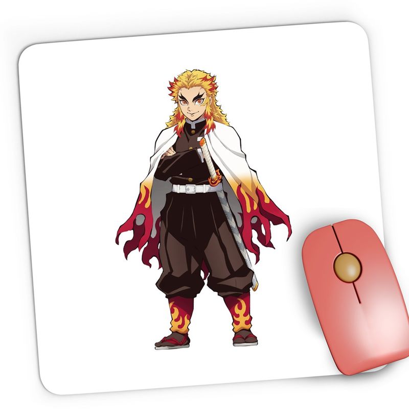 PC, gaming si accesorii - Periferice PC - Mousepad - Mousepad Gaming Demon Slayer Kyojuro Samurai, 21x19 cm - Infinity.ro