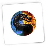 PC, gaming si accesorii - Periferice PC - Mousepad - Mousepad Gaming Mortal Kombat Yin Yang Emblem Raiden Dragon, 21x19 cm - Infinity.ro