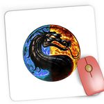 PC, gaming si accesorii - Periferice PC - Mousepad - Mousepad Gaming Mortal Kombat Yin Yang Emblem Raiden Dragon, 21x19 cm - Infinity.ro