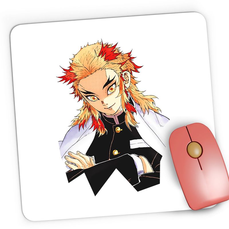 PC, gaming si accesorii - Periferice PC - Mousepad - Mousepad Gaming Demon Slayer Kyojuro Rengoku Cool, 21x19 cm - Infinity.ro