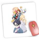 PC, gaming si accesorii - Periferice PC - Mousepad - Mousepad Gaming Your Lie in April Kaori Kousei Tsubaki Sawabe, 21x19 cm - Infinity.ro