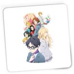 PC, gaming si accesorii - Periferice PC - Mousepad - Mousepad Gaming Your Lie in April Kaori Kousei Tsubaki Sawabe, 21x19 cm - Infinity.ro