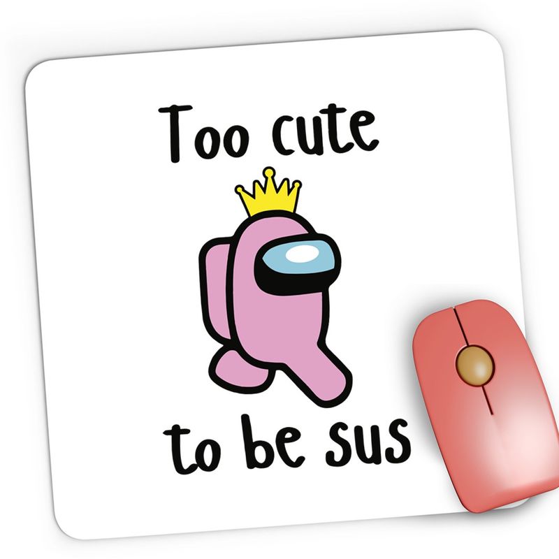PC, gaming si accesorii - Periferice PC - Mousepad - Mousepad Gaming Too Cute to be Sus Among Us, 21x19 cm - Infinity.ro