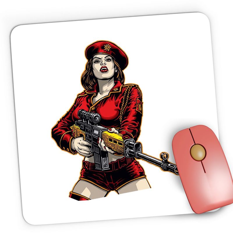 PC, gaming si accesorii - Periferice PC - Mousepad - Mousepad Gaming Red Alert 2 Soviet Army Soldat Invazie Rusia, 21x19 cm - Infinity.ro