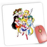 PC, gaming si accesorii - Periferice PC - Mousepad - Mousepad Gaming Sailor Moon Tot Echipajul Manga Cartoon, 21x19 cm - Infinity.ro