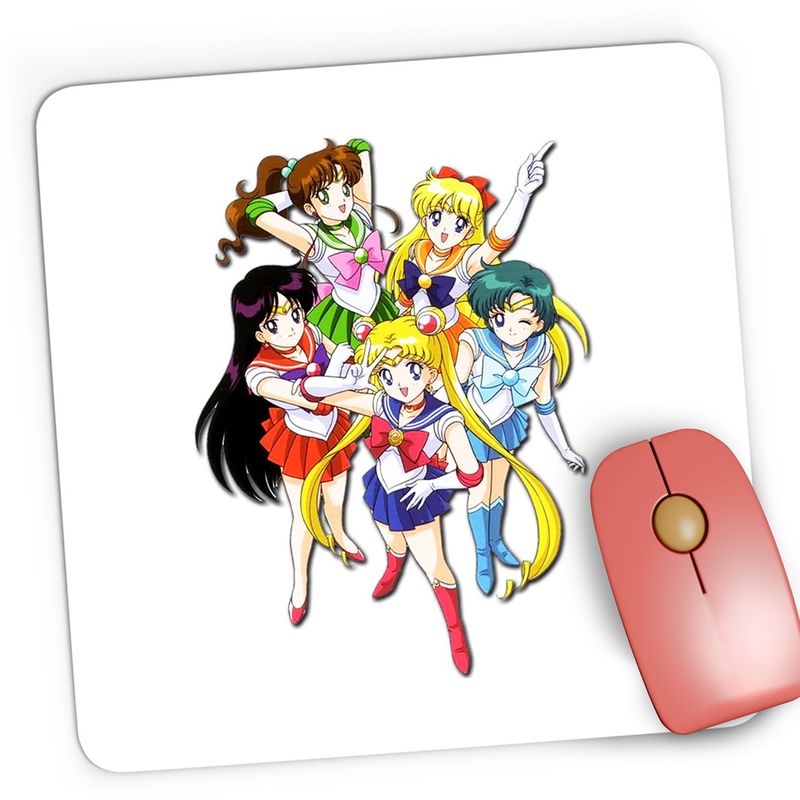 PC, gaming si accesorii - Periferice PC - Mousepad - Mousepad Gaming Sailor Moon Tot Echipajul Manga Cartoon, 21x19 cm - Infinity.ro