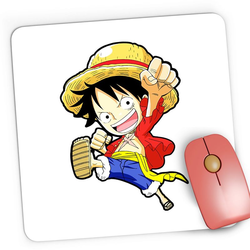 PC, gaming si accesorii - Periferice PC - Mousepad - Mousepad Gaming One Piece Monkey Luffy Palarie Paie Pescar, 21x19 cm - Infinity.ro