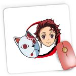 PC, gaming si accesorii - Periferice PC - Mousepad - Mousepad Gaming Demon Slayer Tanjiro Kamado Masca Japoneza, 21x19 cm - Infinity.ro