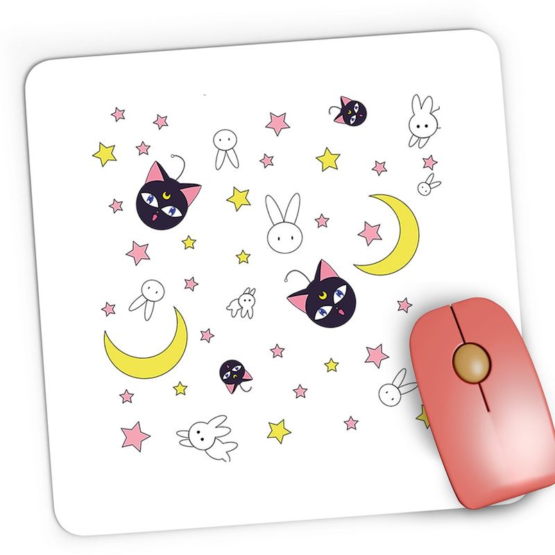 PC, gaming si accesorii - Periferice PC - Mousepad - Mousepad Gaming Sailor Moon Luna Iepuras Stele, 21x19 cm - Infinity.ro