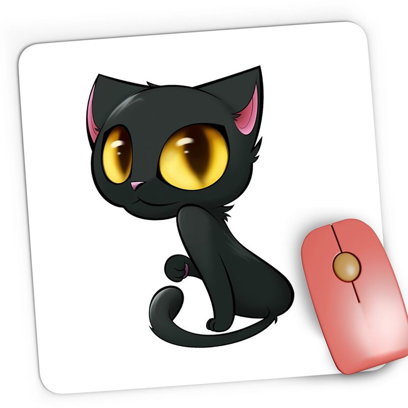 PC, gaming si accesorii - Periferice PC - Mousepad - Mousepad Gaming Cartoon Cat Cute Miau, 21x19 cm - Infinity.ro