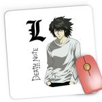 PC, gaming si accesorii - Periferice PC - Mousepad - Mousepad Gaming Death Note L Detective Logo Anime Manga Takeshi, 21x19 cm - Infinity.ro