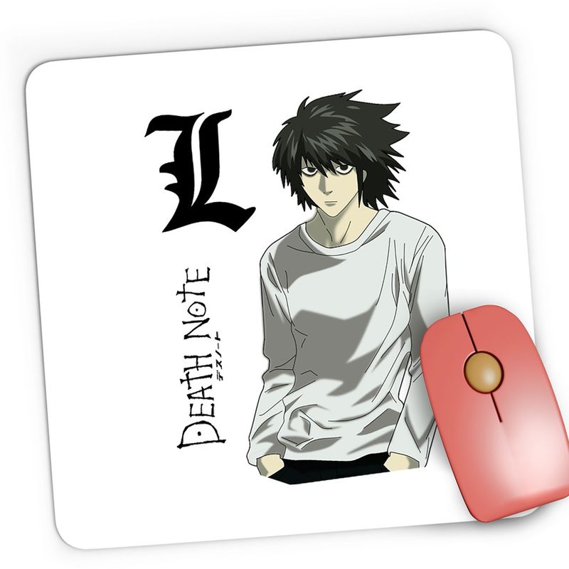 PC, gaming si accesorii - Periferice PC - Mousepad - Mousepad Gaming Death Note L Detective Logo Anime Manga Takeshi, 21x19 cm - Infinity.ro