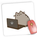 PC, gaming si accesorii - Periferice PC - Mousepad - Mousepad Gaming Pusheen Cat Laptop Meow Pisica Pussy Cute, 21x19 cm - Infinity.ro