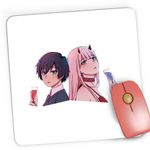 PC, gaming si accesorii - Periferice PC - Mousepad - Mousepad Gaming Darling in the FranXX Hiro Zero Two Anime, 21x19 cm - Infinity.ro