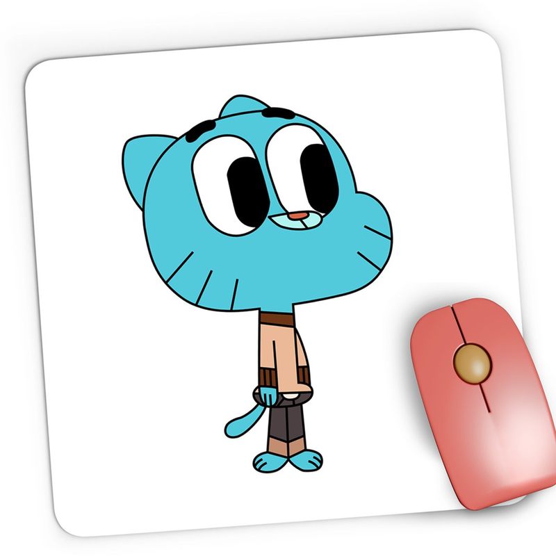 PC, gaming si accesorii - Periferice PC - Mousepad - Mousepad Gaming Gumball Motanel Desene Animate Pisic, 21x19 cm - Infinity.ro