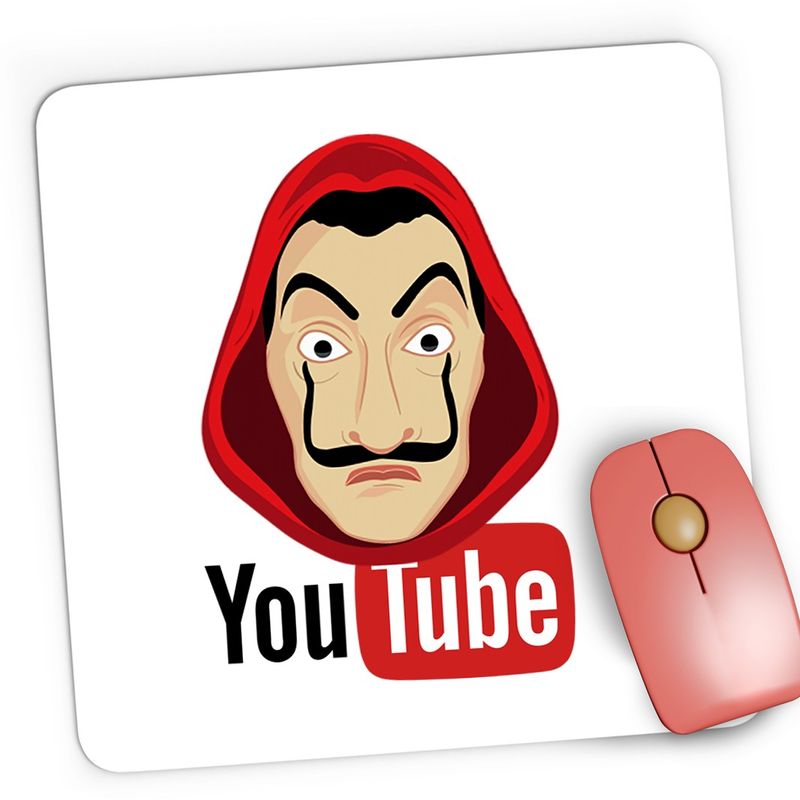 PC, gaming si accesorii - Periferice PC - Mousepad - Mousepad Gaming Casa de Papel Youtube Creator, 21x19 cm - Infinity.ro