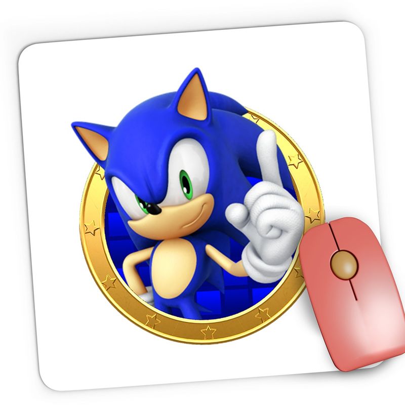 PC, gaming si accesorii - Periferice PC - Mousepad - Mousepad Gaming Sonic the Hedgehog Coin Desen Animat, 21x19 cm - Infinity.ro