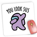 PC, gaming si accesorii - Periferice PC - Mousepad - Mousepad Gaming You Look Sus Among Us, 21x19 cm - Infinity.ro