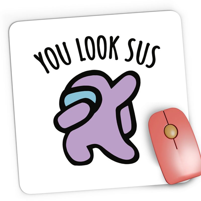 PC, gaming si accesorii - Periferice PC - Mousepad - Mousepad Gaming You Look Sus Among Us, 21x19 cm - Infinity.ro