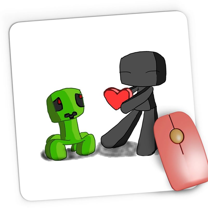 PC, gaming si accesorii - Periferice PC - Mousepad - Mousepad Gaming Baby Creeper Enderman Minecraft, 21x19 cm - Infinity.ro