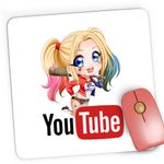 PC, gaming si accesorii - Periferice PC - Mousepad - Mousepad Gaming Joker Harley Quinn Youtube Youtuber, 21x19 cm - Infinity.ro