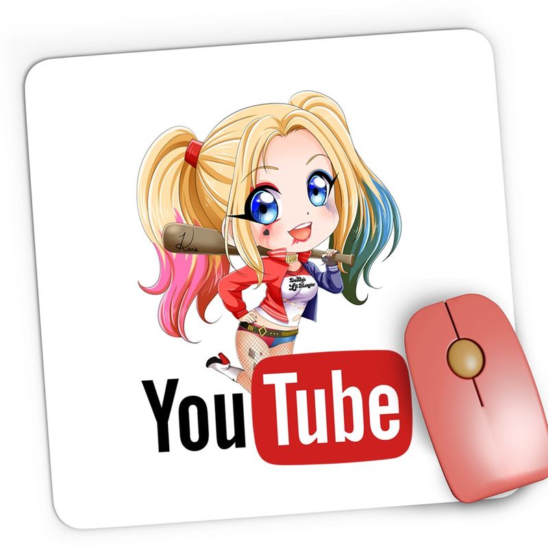 PC, gaming si accesorii - Periferice PC - Mousepad - Mousepad Gaming Joker Harley Quinn Youtube Youtuber, 21x19 cm - Infinity.ro