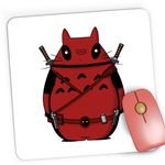 PC, gaming si accesorii - Periferice PC - Mousepad - Mousepad Gaming Deadpool Fat Cat Hero Ninja, 21x19 cm - Infinity.ro