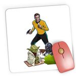 PC, gaming si accesorii - Periferice PC - Mousepad - Mousepad Gaming Star Trek Star Wars Yoda Genius Master Darth Vader Spit Coffee, 21x19 см - Infinity.ro