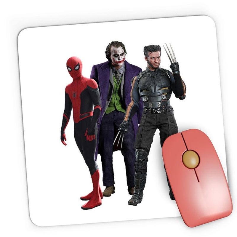 PC, gaming si accesorii - Periferice PC - Mousepad - Mousepad Gaming Spiderman Wolverine Joker Marvel DC American Comics, 21x19 см - Infinity.ro