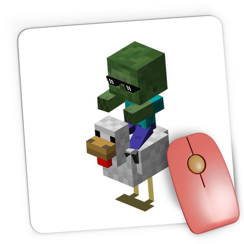 PC, gaming si accesorii - Periferice PC - Mousepad - Mousepad Gaming Minecraft Mini Zombie Ride Chicken, 21x19 см - Infinity.ro