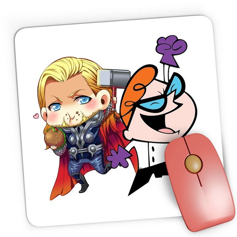 PC, gaming si accesorii - Periferice PC - Mousepad - Mousepad Gaming Thor Dexter Cartoons Hero Genius, 21x19 см - Infinity.ro