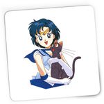 PC, gaming si accesorii - Periferice PC - Mousepad - Mousepad Gaming Sailor Moon Mercur Luna Happy Vibe, 21x19 cm - Infinity.ro