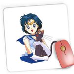 PC, gaming si accesorii - Periferice PC - Mousepad - Mousepad Gaming Sailor Moon Mercur Luna Happy Vibe, 21x19 cm - Infinity.ro