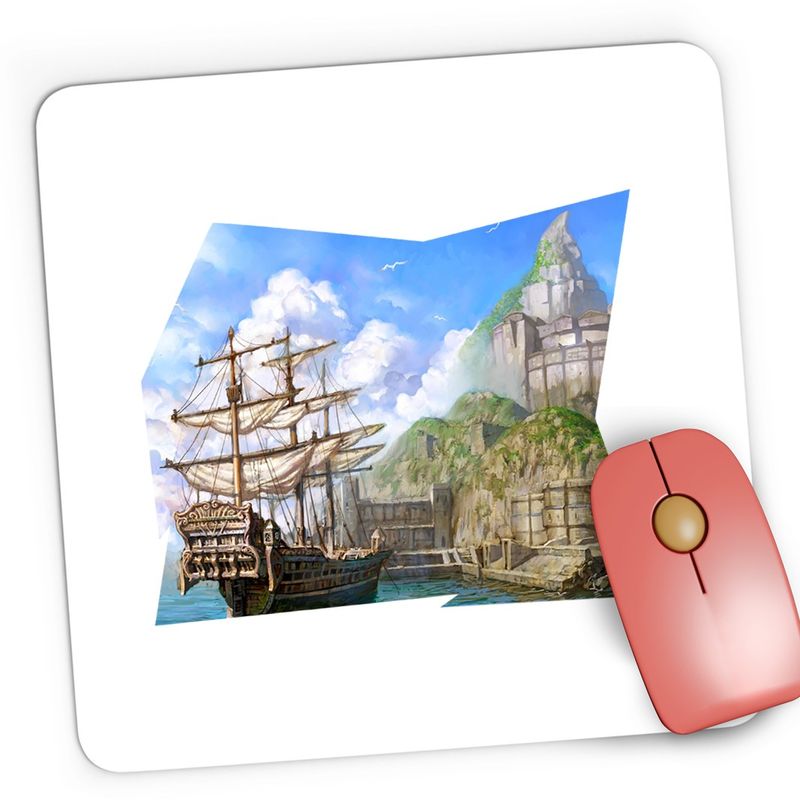 PC, gaming si accesorii - Periferice PC - Mousepad - Mousepad Gaming Lineage Corabie Video Game, 21x19 cm - Infinity.ro