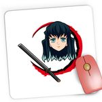 PC, gaming si accesorii - Periferice PC - Mousepad - Mousepad Gaming Demon Slayer Muichiro Tokito Katana, 21x19 cm - Infinity.ro