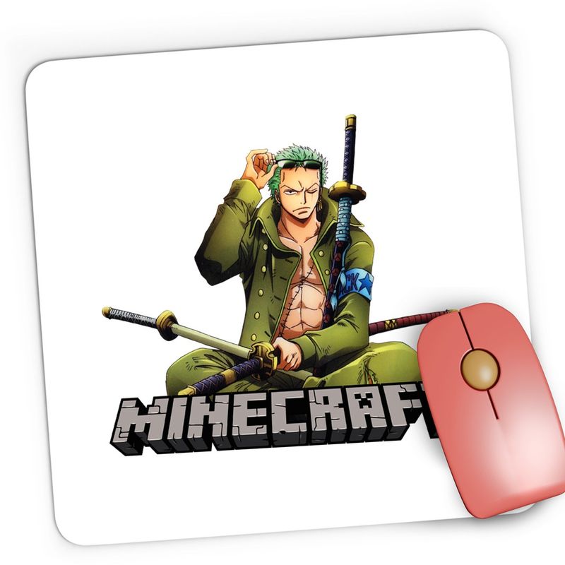 PC, gaming si accesorii - Periferice PC - Mousepad - Mousepad Gaming Zoro One Piece Roronoa Minecraft Anime, 21x19 cm - Infinity.ro