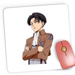 PC, gaming si accesorii - Periferice PC - Mousepad - Mousepad Gaming Attack on Titan Captain Levi Anime AOT Manga, 21x19 cm - Infinity.ro