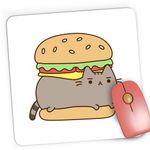 PC, gaming si accesorii - Periferice PC - Mousepad - Mousepad Gaming Pusheen Cat Burger Pisica Valentine's Day, 21x19 cm - Infinity.ro