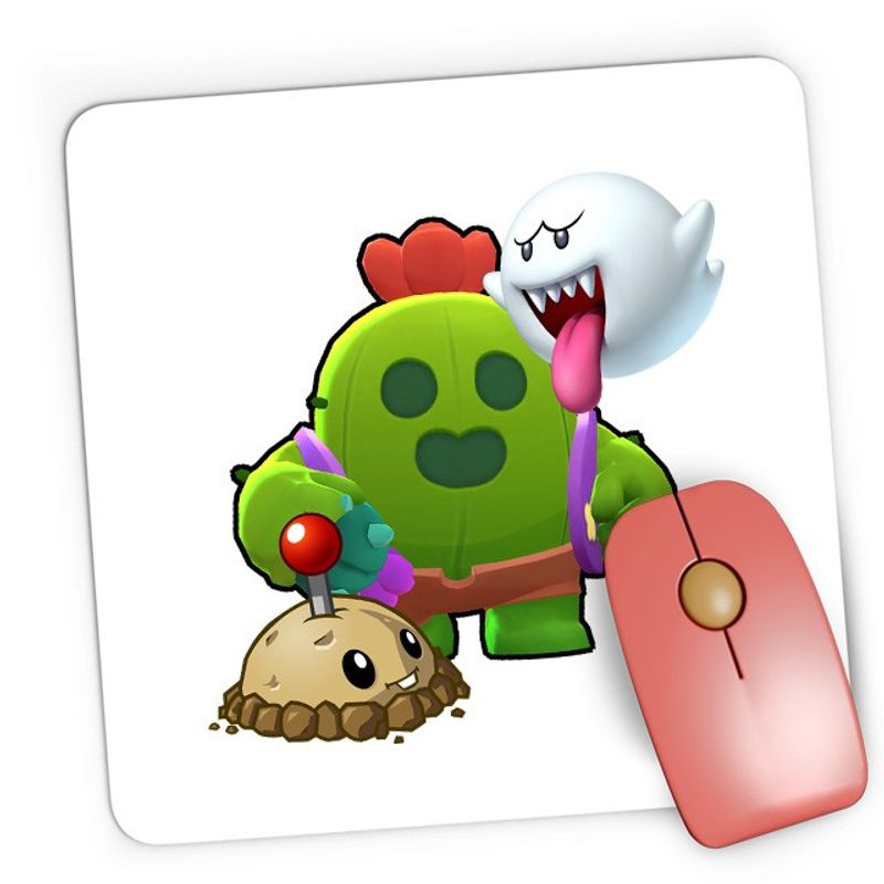 PC, gaming si accesorii - Periferice PC - Mousepad - Mousepad Gaming Brawl Stars Shooter Arena Hero Mario Ghost Plants, 21x19 см - Infinity.ro