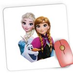 PC, gaming si accesorii - Periferice PC - Mousepad - Mousepad Gaming Disney Elsa Frozen Ana Surori Olaf, 21x19 cm - Infinity.ro
