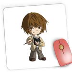 PC, gaming si accesorii - Periferice PC - Mousepad - Mousepad Gaming Kira Death Note Light Yagami Chibi Anime, 21x19 cm - Infinity.ro