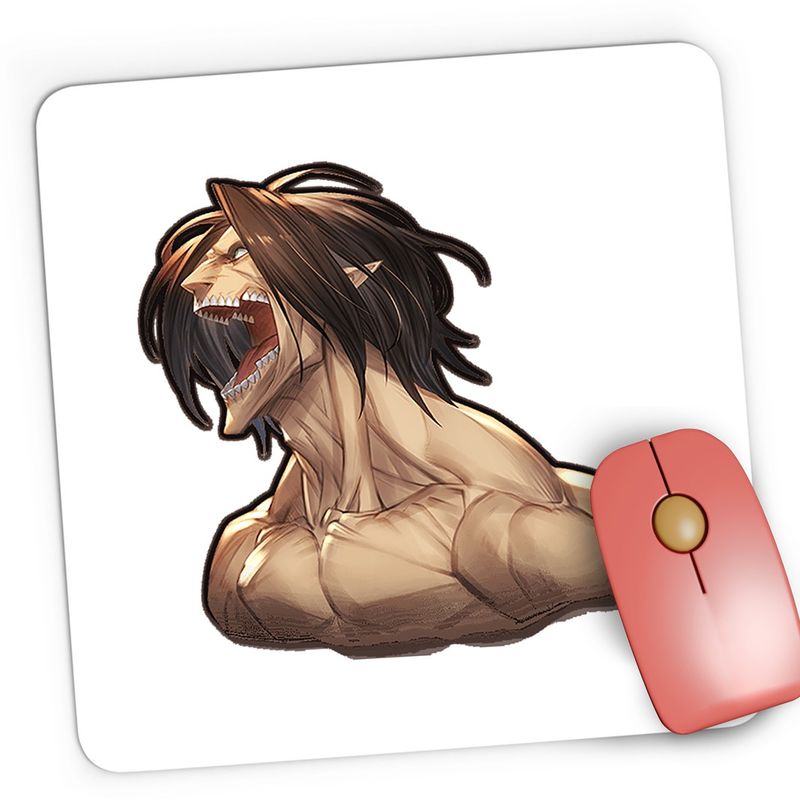 PC, gaming si accesorii - Periferice PC - Mousepad - Mousepad Gaming Attack on Titan AOT Eren Yeager Devil Anime, 21x19 cm - Infinity.ro