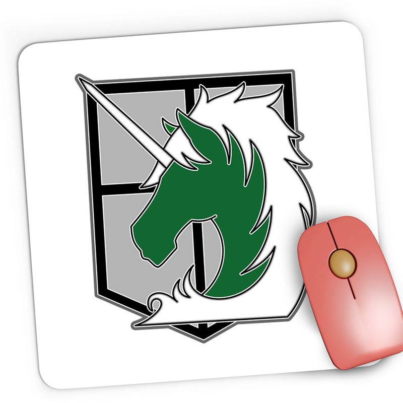 PC, gaming si accesorii - Periferice PC - Mousepad - Mousepad Gaming Attack on Titan Military Police Crest Anime, 21x19 cm - Infinity.ro