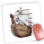 PC, gaming si accesorii - Periferice PC - Mousepad - Mousepad Gaming Corabie Pirati One Piece Caraibe Shark, 21x19 cm - Infinity.ro