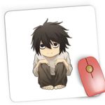 PC, gaming si accesorii - Periferice PC - Mousepad - Mousepad Gaming Death Note L Detectiv Insomniac Chibi Bebe, 21x19 cm - Infinity.ro